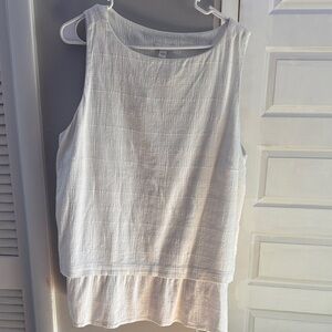 J. Jill White Peplum Sleeveless Women's Top Size L